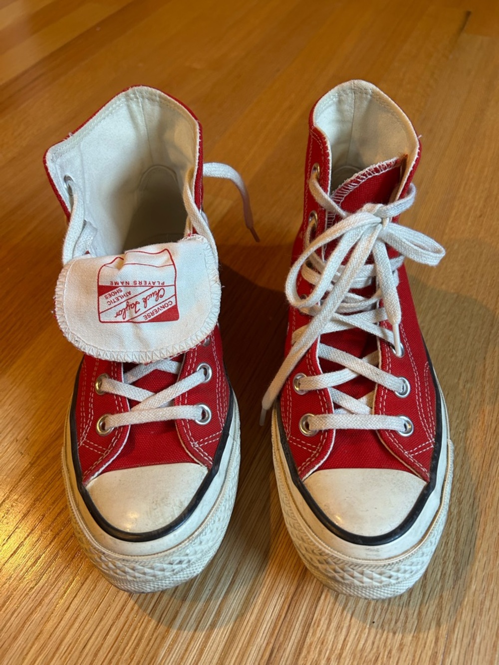 Red High-Top Canvas Sneakers - Classic Casual Style
